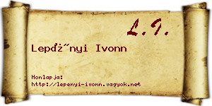 Lepényi Ivonn névjegykártya